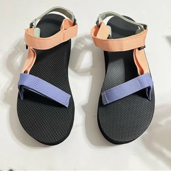 Free People Teva Flatform Platform Universal Light Weight Colorblock Sandals New - Picture 4 of 16